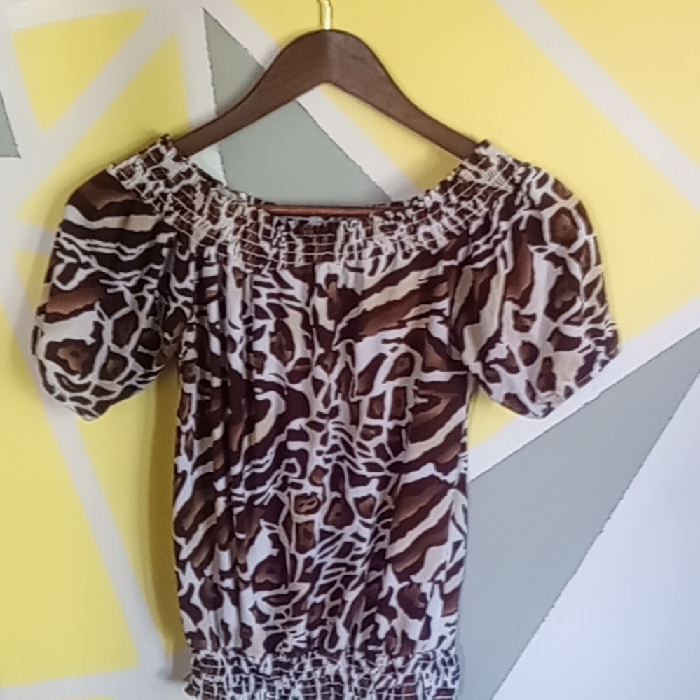 off the shoulder cheetah print top